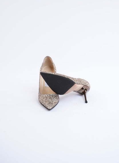 Jimmy Choo Champagne Glitter Pumps