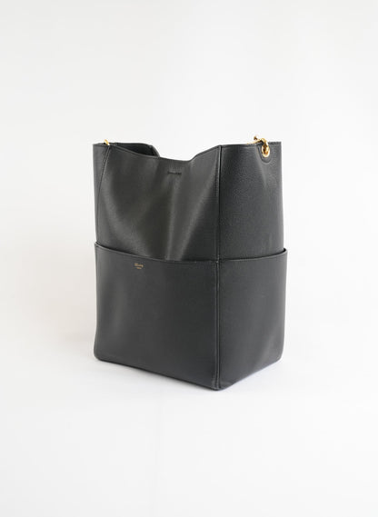 Celine Grained Calfskin Sangle Bucket Handlebag