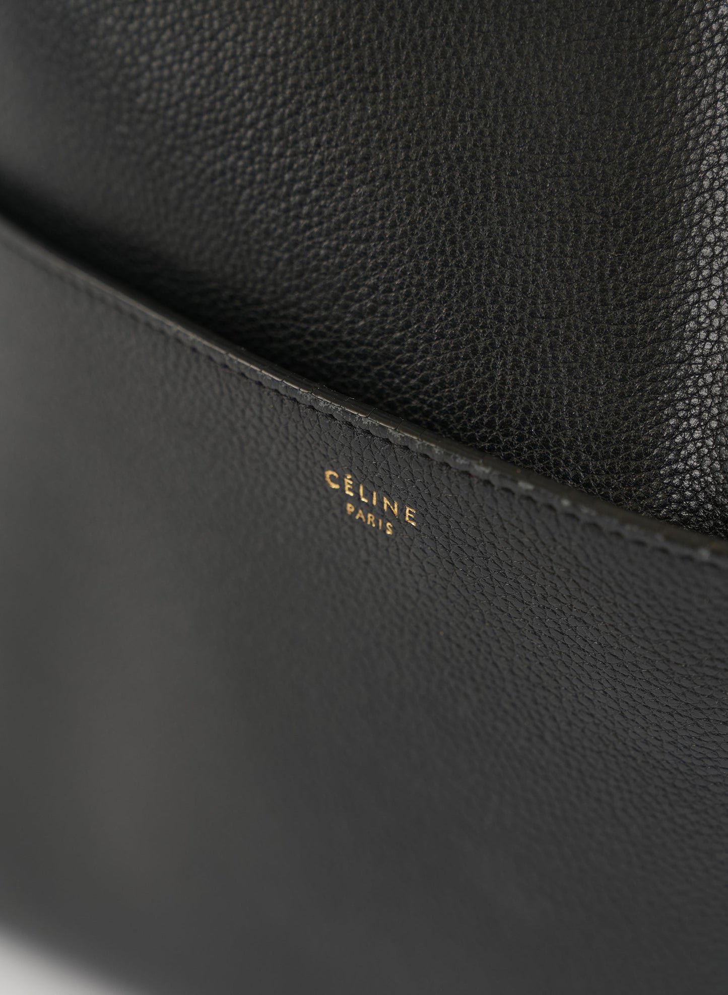 Celine Grained Calfskin Sangle Bucket Handlebag