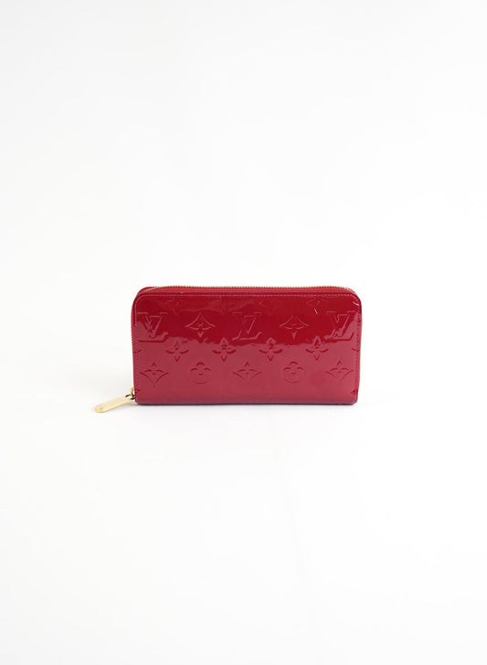 Louis Vuitton Red Vernis Zippy Wallet