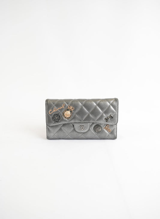 Chanel Quilted Calfskin Lucky Charms Flap Wallet