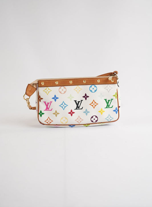 Louis Vuitton Limited Edition Takashi Murakami Multicolore Pochette Mini Bag