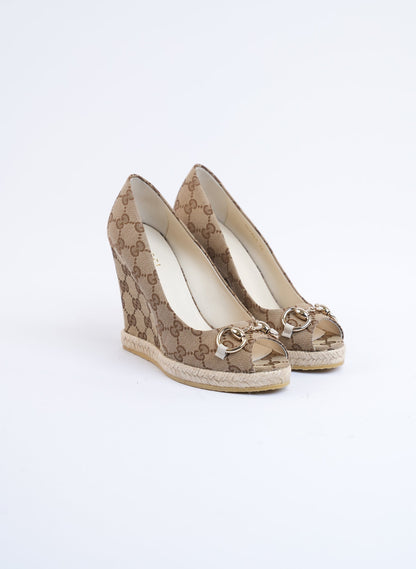 Gucci Monogram Wedges
