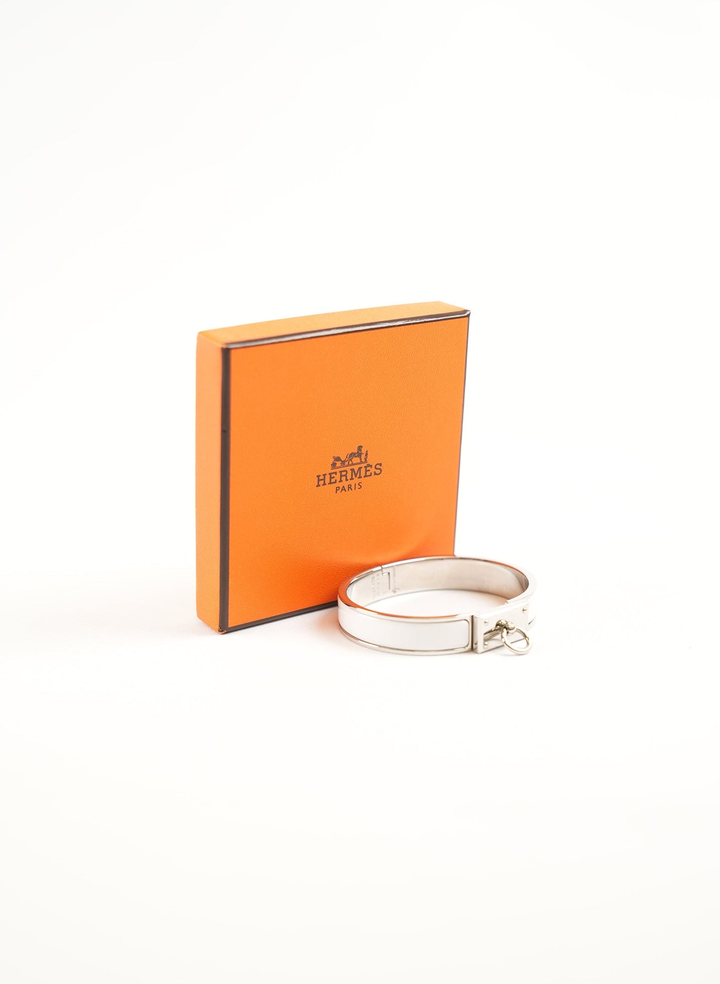 Hermès White Enamel Bracelet