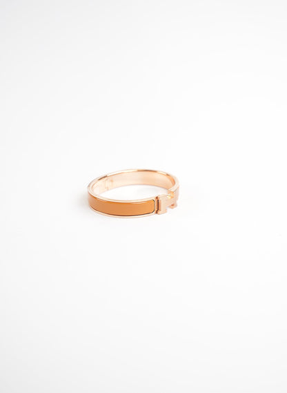 Hermès Clic H Gold and Brown Bracelet