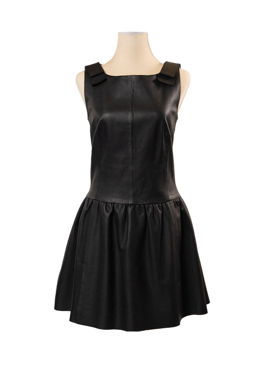 Red Valentino Sleveless Lambskin Mini Dress