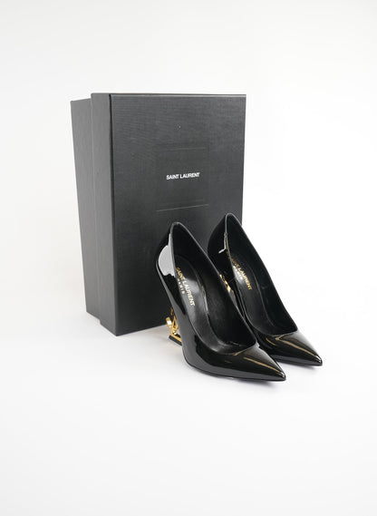 Saint Laurent Nero Opyum Patent YSL Heel Pumps
