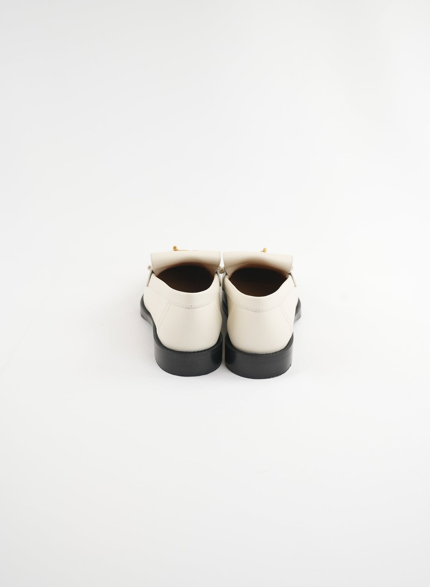 Hermès White Leather Impact Loafers