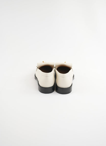 Hermès White Leather Impact Loafers
