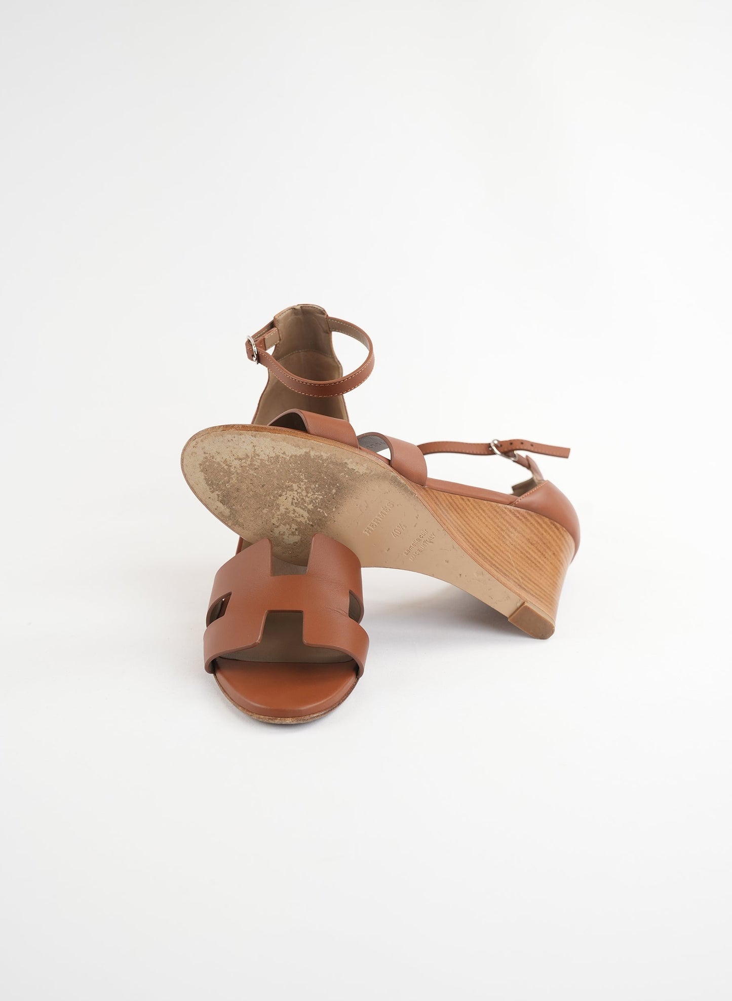 Hermès Calfskin Legend Wedge Sandals