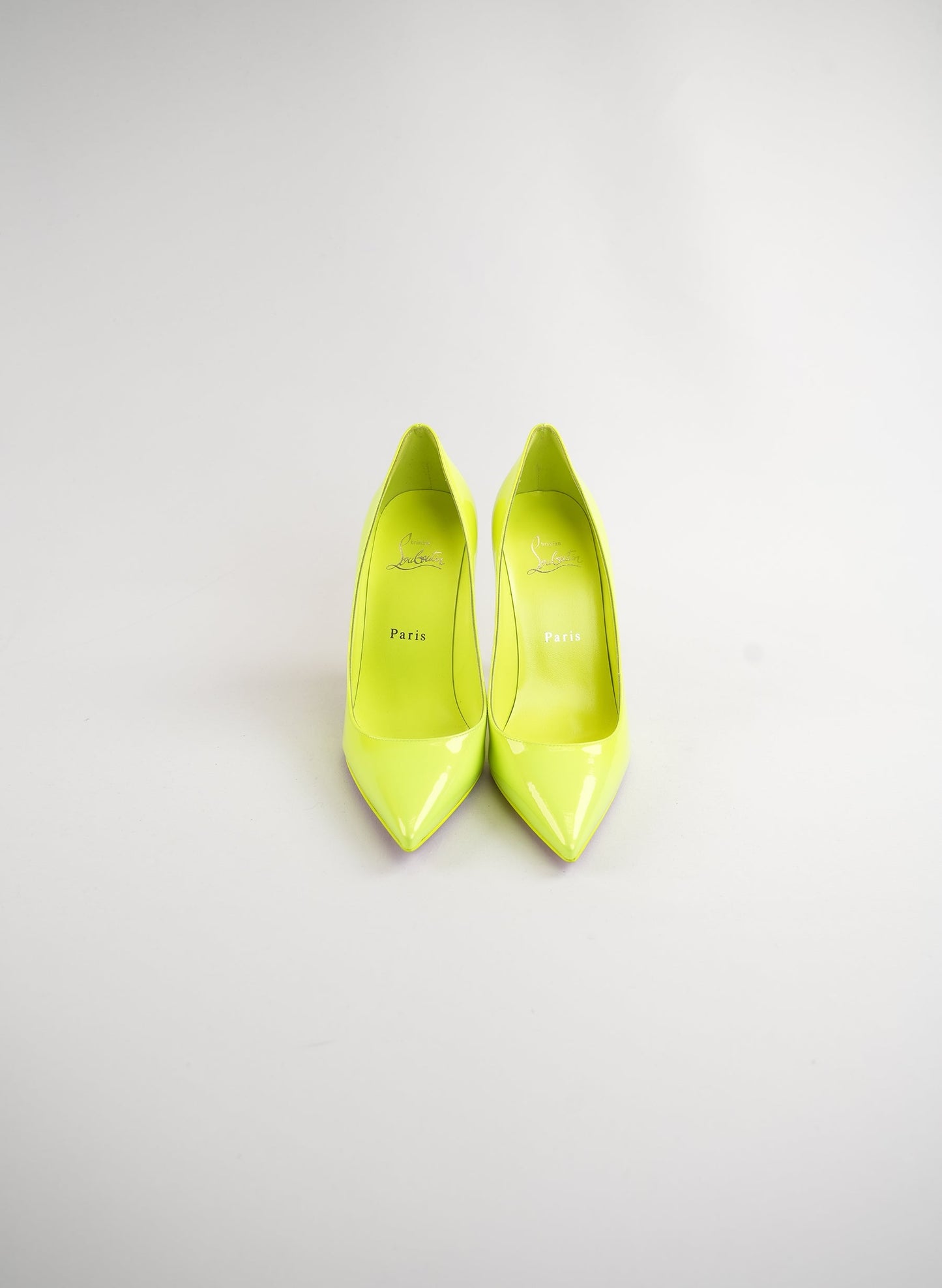 Christian Louboutin Kate 100 Patent Leather Neon Pumps