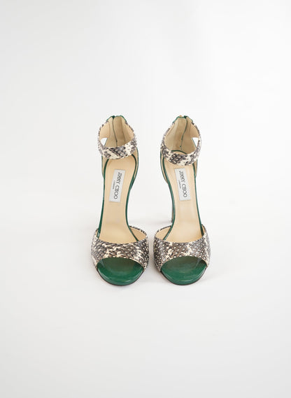 Jimmy Choo Animal Print Leather Sandals