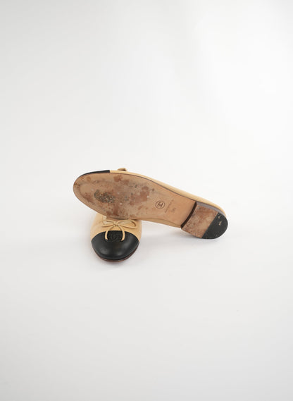 Chanel Cambon Leather Ballet Flats