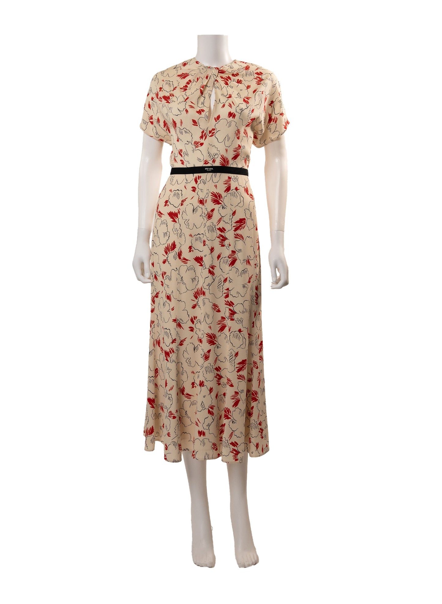 Prada Primula Printed Sabl√© Dress