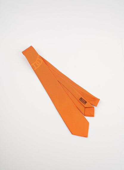 Hermès Orange Silk Tie