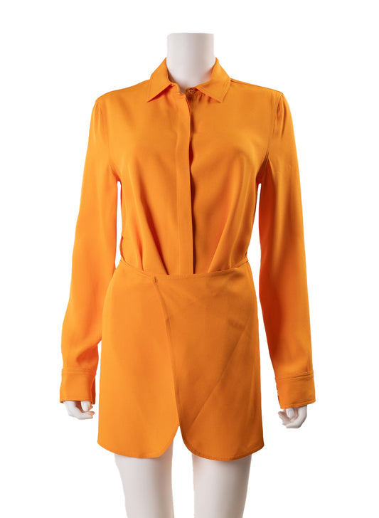 Rosetta Getty Long Sleeve Apron Wrap Top