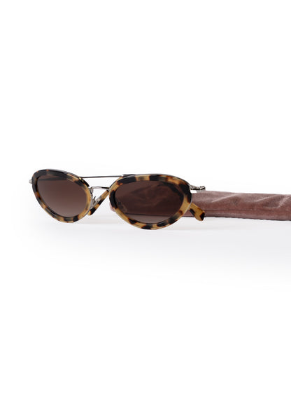 Miu Miu Brown D√©lice Tortoiseshell Acetate Oval Sunglasses