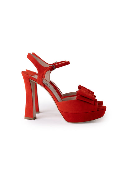 Miu Miu Suede Bow Peep Toe Platform Slingback Sandals