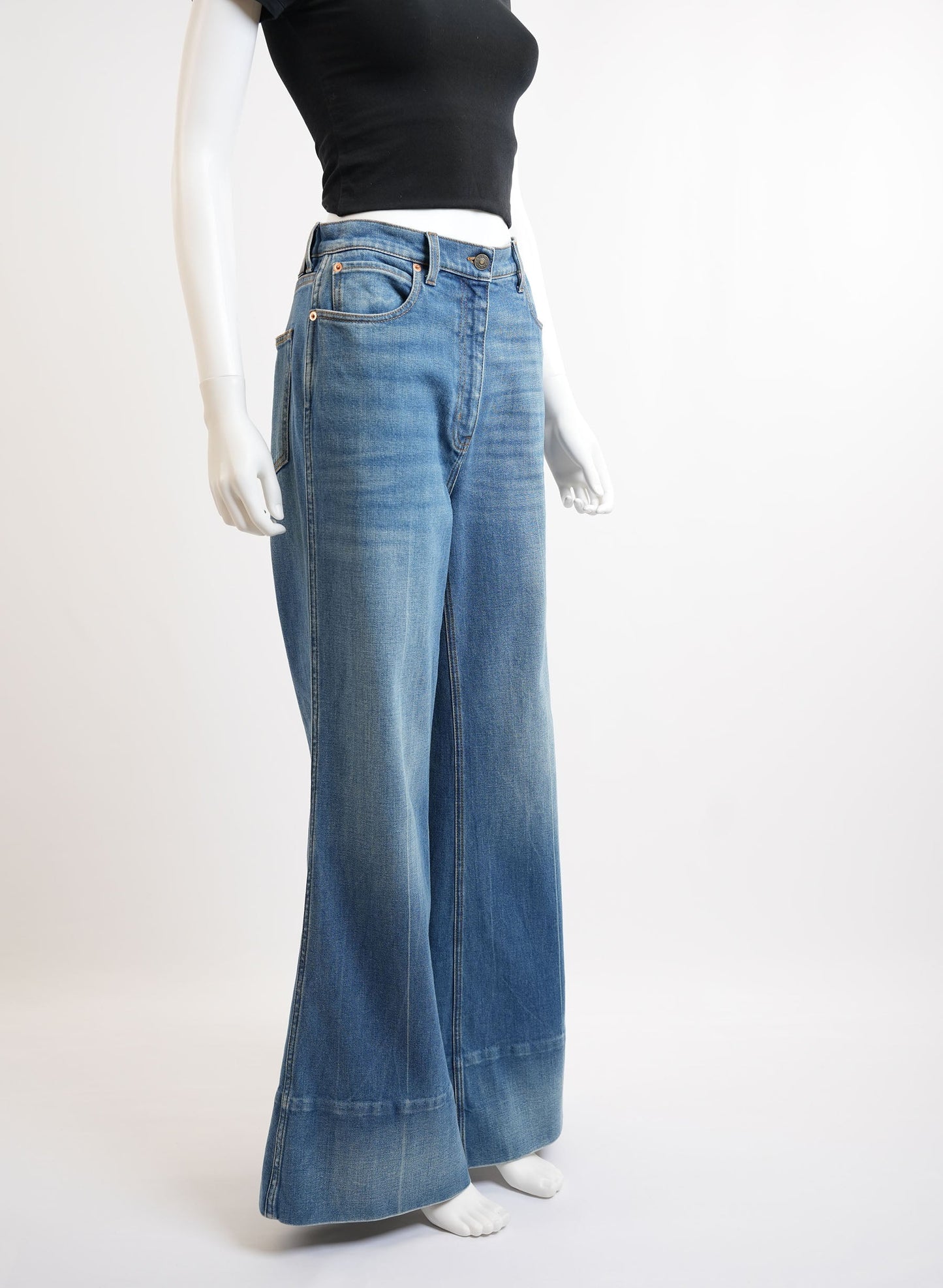 Gucci Logo Patch Flared Jeans