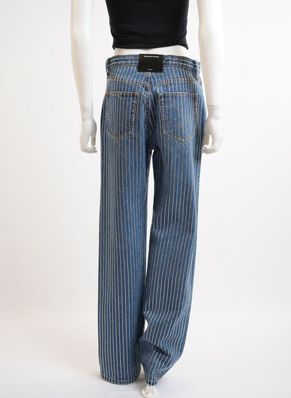 Alexander Wang Crystal Stripe Skater Jeans