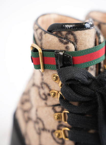 Gucci GG Monogram Wool Ankle Boots