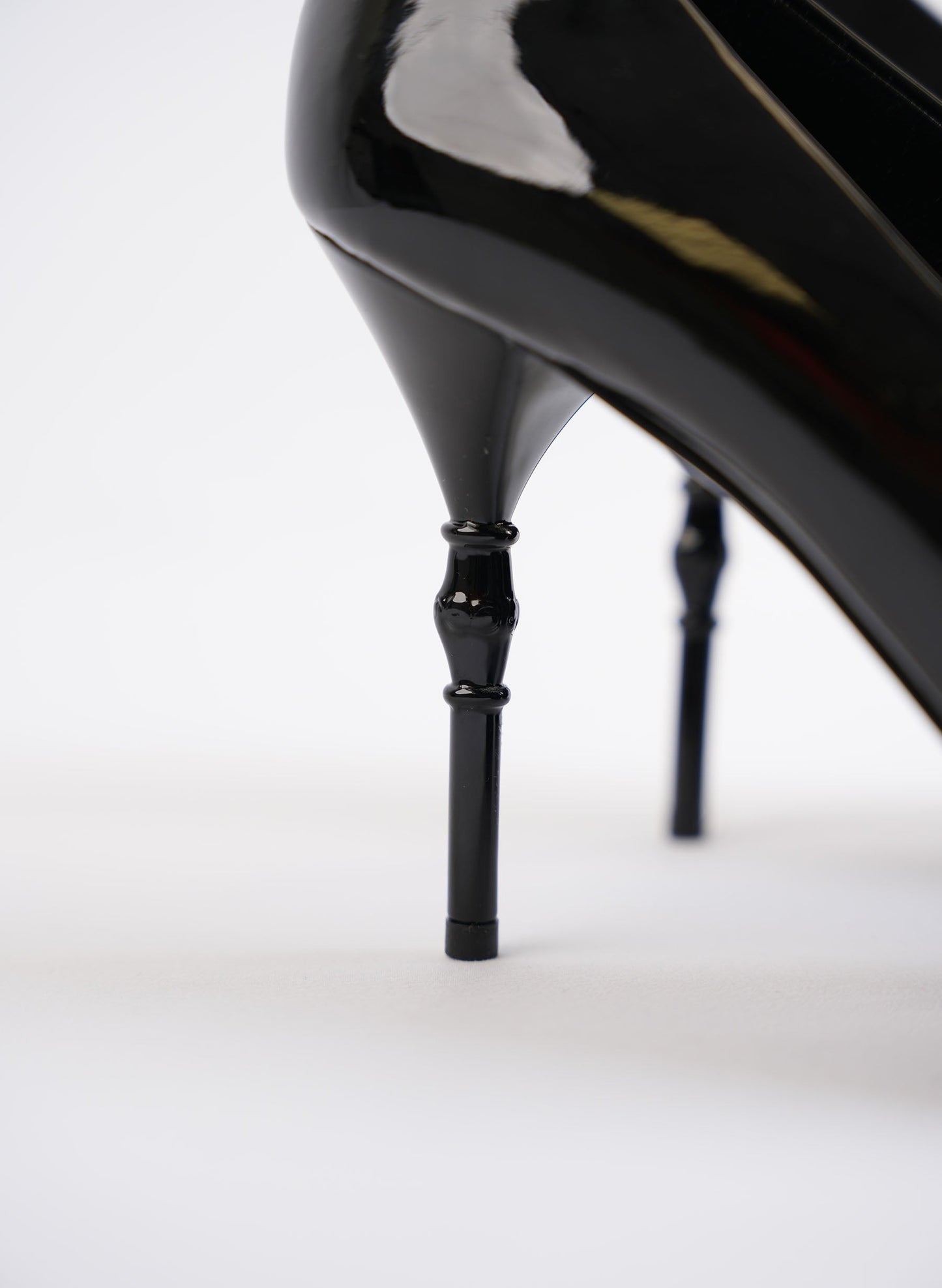 Gucci Black Patent Leather Peep Toe High Heels