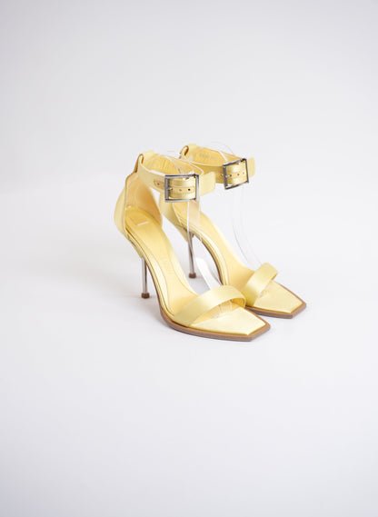 Alexander McQueen Ankle Strap Pale Yellow Sandle Heels