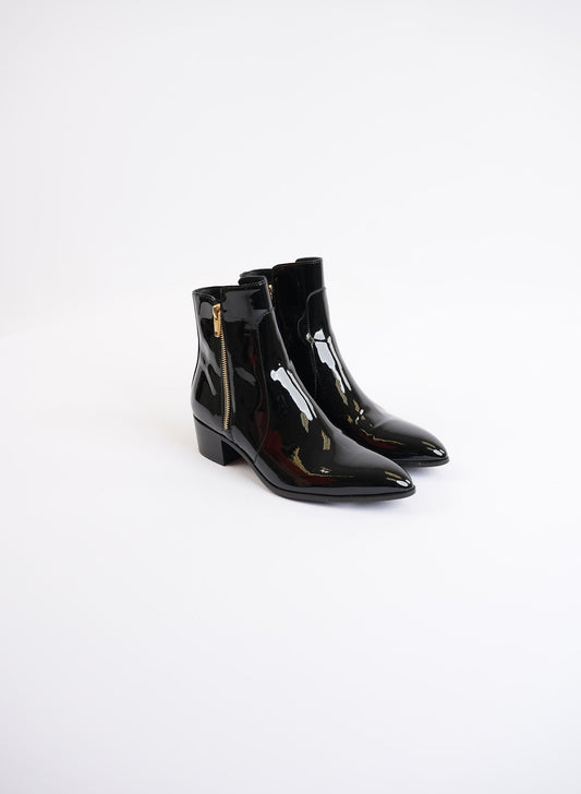 Balmain Roxie Patent Leather Ankle Boots