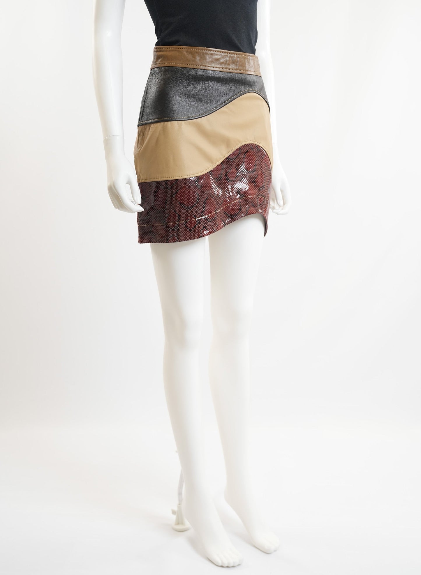 Ganni Patchwork Leather Skirt