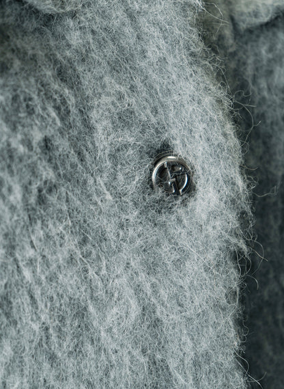 Giorgio Armani Brushed Alpaca-Wool Cardigan Coat