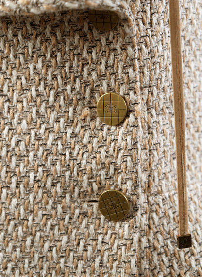 Chanel Vintage 00's Tweed Silk Wool Blend Vest