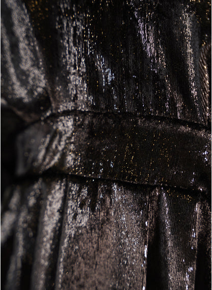 Balmain Velvet Long Sleeve V-Neck Mini Dress