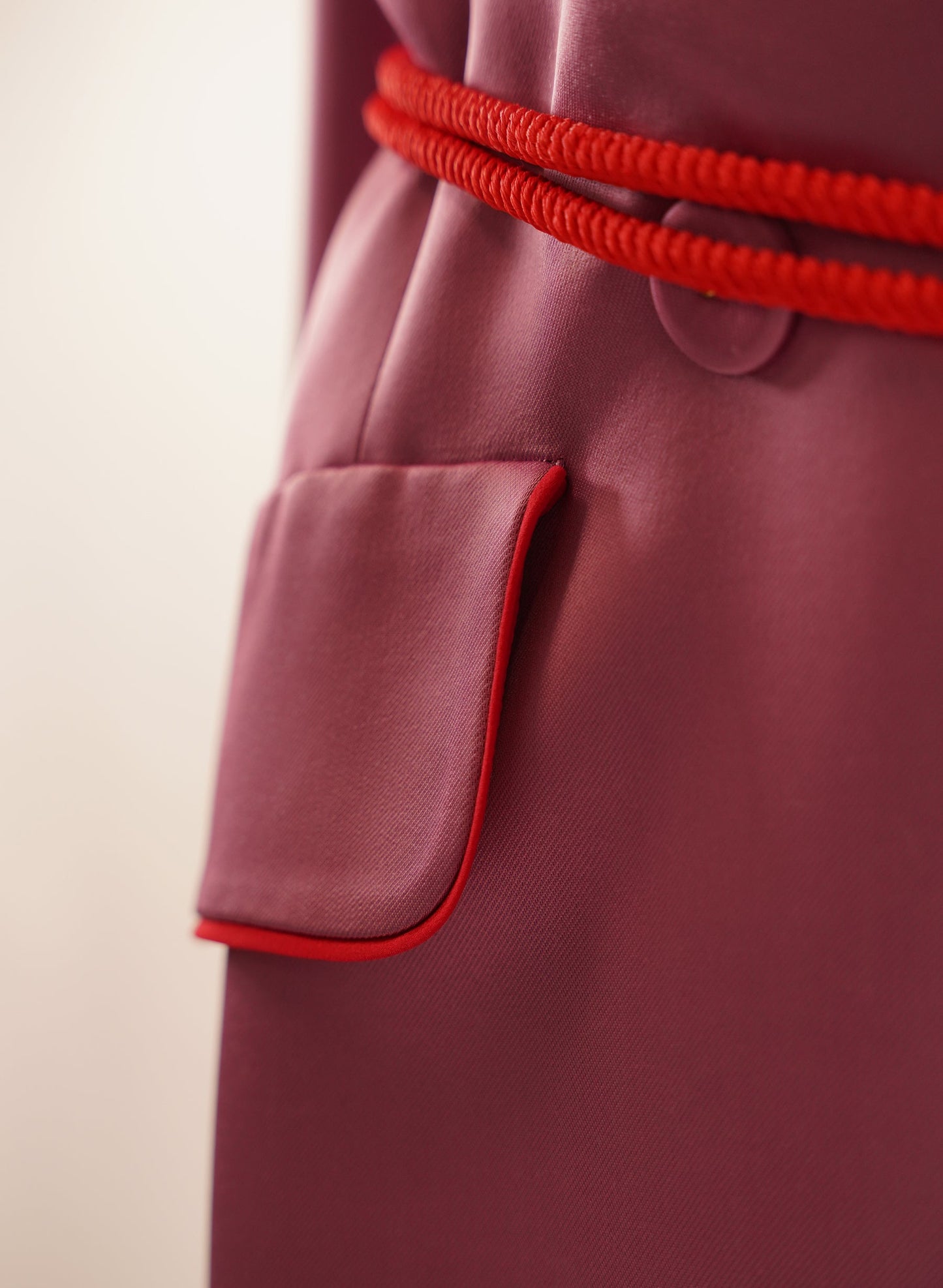 Peter Pilotto Cord Belt Pip¬≠ing-Trimmed Satin Blaz¬≠er and Trousers Set