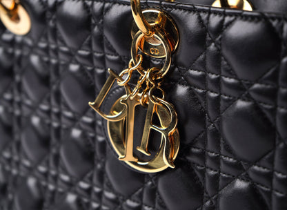 Christian Dior Quilted Cannage Lambskin Large Lady Dior Bag