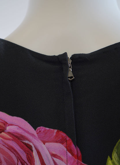Dolce & Gabbana Rose Print Silk Blouse