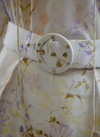 Zimmermann Rythmic Billow Floral-Print Chiffon Blouse and Short Set