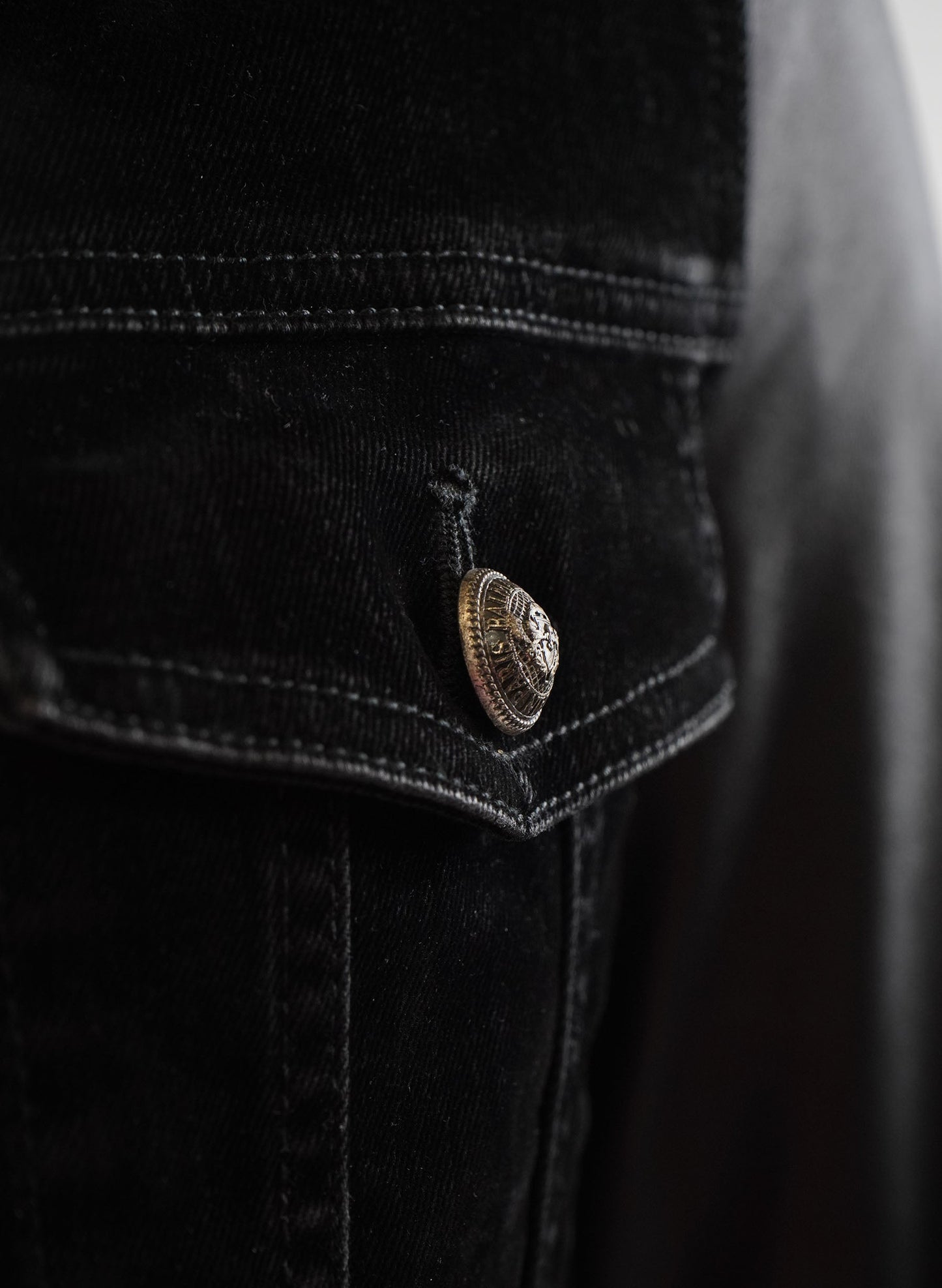 Balmain Slim-Fit Logo-Print Denim and Leather Jacket