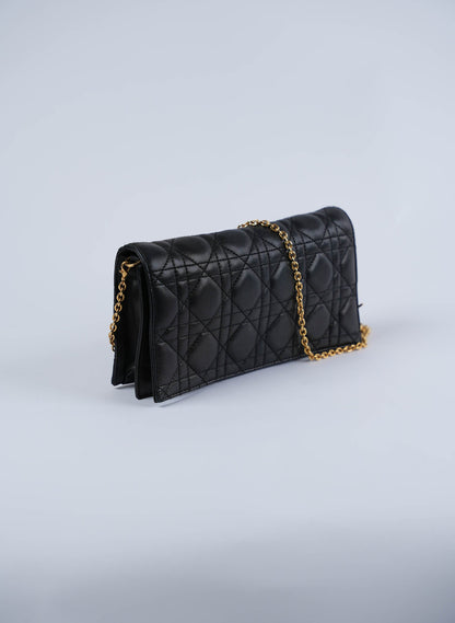 Christian Dior Cannage Lambskin Lady Dior Pouch Black