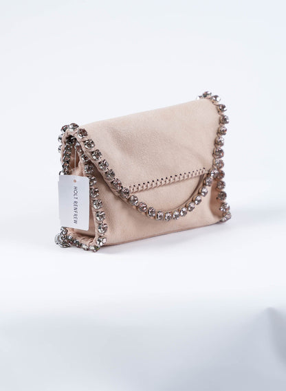 Stella McCartney The Falabella Crystal Embellished Faux Suede Shoulder Bag